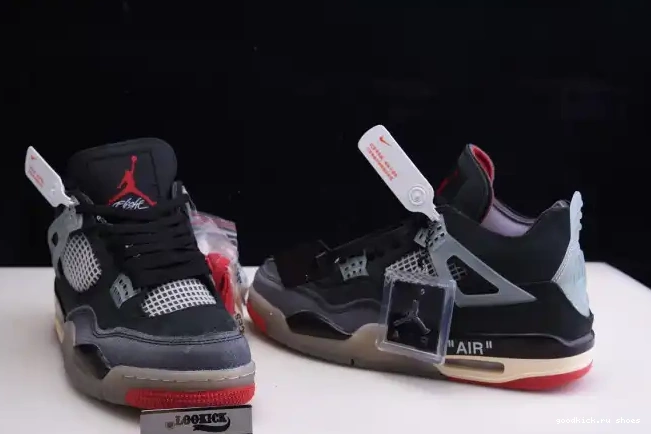 80% Off Sale x Bred Air Jordan Off White CV9388-001 4 Retro 0525